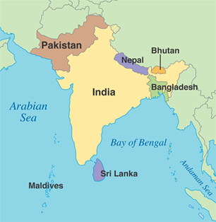 map indian subcontinent